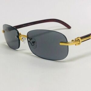 Men Sunglasses Small Framless Elegant UV400 Outdoor Rapper Gangs Style‎ Trendy